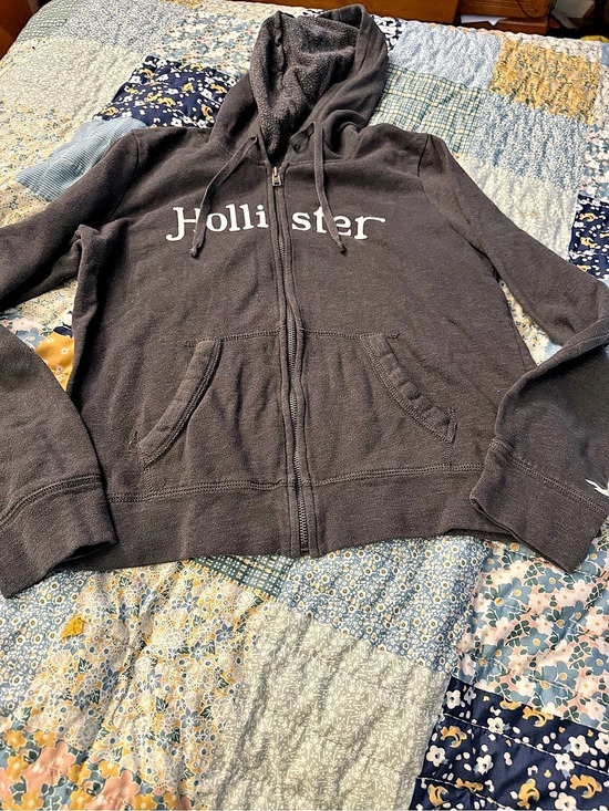Hollister Jackets & Blazers - Y2K Hollister Women's Graphic Zip Hoodie Size Large